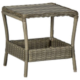 ZNTS Garden Table Brown 45x45x46.5 cm Poly Rattan 313308