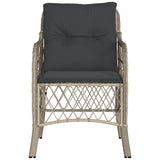 Garden Chairs with Cushions 2 pcs Light Grey Poly Rattan 365158