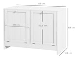 Double Hamper Laundry Storage Cabinet - White T3398P343159