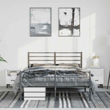 Metal Bed Frame without Mattress with Footboard Black 150x200cm 352339