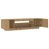 TV Cabinet with LED Lights Artisan Oak 160x35x40 cm Engineered Wood 856360