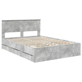 Bed Frame with Drawer Concrete Grey 140 x 190 cm Engineer Wood 3407980