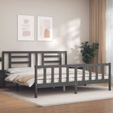Bed Frame without Mattress Grey 200x200 cm Solid Wood Pine 3192903
