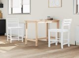 Dining Chairs 2 pcs White 40 x 47.5 x 99.5 cm Solid Rubber Wood 42020471