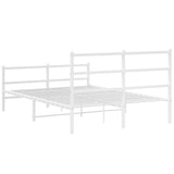 Metal Bed Frame without Mattress with Footboard White 140x200cm 355433