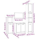 4 Piece Bathroom Furniture Set Grey Sonoma Engineered Wood 3154404