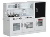 Pretend Play Kitchen, Kids Kitchen Playset, with Toy Phone, Chalkboard, Microwave, Cooking Stove, T3398P378964