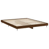 Bed Frame without Mattress Brown Oak 200x200 cm Engineered Wood 832220