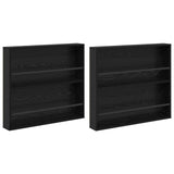 Magazine Rack 2 pcs Black Oak 80 x 12 x 70 cm Engineered Wood 890841