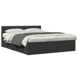 Bed Frame with Headboard without Mattress Black 160x200 cm 3295549