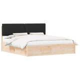 Bed Frame with Upholstered Headboard Black 180 x 200 cm 3398111