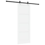 Sliding Door White and Black 78 x 211 cm Solid Pine Wood 3333529