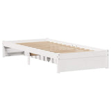 Bed Frame without Mattress White 100x200 cm Solid Wood Pine 3301659
