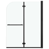 147193 Folding Shower Enclosure 2 Panels ESG 95x140 cm Black