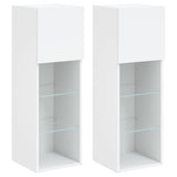 TV Cabinets with LED Lights 2 pcs White 30.5x30x90 cm 837002