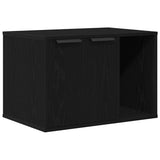 Cat Litter Box Enclosure Black Oak 60x40x40 cm Engineered Wood 865986