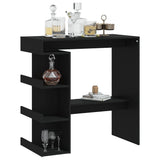 ZNTS Bar Table with Storage Rack Black 100x50x101.5 cm Engineered Wood 809450