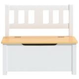Children Storage Bench White and Beige 60x30x55 cm MDF 10408