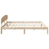 Bed Frame with Headboard Natural 200 x 200 cm Solid Pine Wood 872050