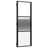 Glass Door Striped Black 76 x 3.5 x 201.5 cm Aluminium 42012453