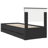 Bed Frame with Drawer Black 75 x 190 cm Engineer Wood 3410757