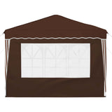 Pop-up Party Tent 288 x 288 x 245 cm Brown Oxford Fabric 42019764