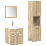 4 Piece Bathroom Furniture Set Sonoma Oak Engineered Wood 3325023