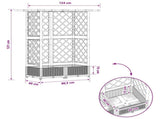 Raised Bed with Trellis and Roof Grey 122.5 x 40 x 123 cm PP 42032563