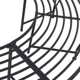 Tree Bench 4-Seater 160 x 80 x 44 cm Steel Black Half-round 42029508