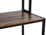 L Shaped Desk with Book Shelf, Industrial Corner Computer Desk, Writing Table with Steel Frame for T3398P329540