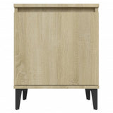 Bed Cabinets with Metal Legs Sonoma Oak 40x30x50 cm 805840
