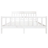 Bed Frame without Mattress White Super King Solid Wood 3100974