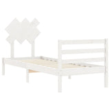 Bed Frame without Mattress White Single Solid Wood 3195252