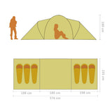 Camping Tent 6 Persons Blue and Green 93184