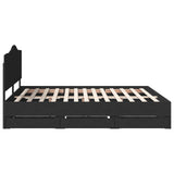 Bed Frame with Drawer Black 180 x 200 cm Engineer Wood 3413388