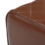 Bench 60 x 30 x 45 cm Real Leather Brown Diamond 42042106