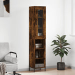 Highboard Smoked Oak 34.5x34x180 cm Engineered Wood 3199374
