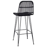Bar Stool 2 pcs Black 44 x 55 x 109 cm Rattan and Steel 42033211