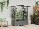 Raised Bed with Trellis and Roof Light Grey 125 x 40 x 138 cm 42032578
