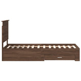 Bed Frame Brown Oak and Silver 70 x 190 cm Engineered Wood 3411374