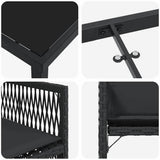 Garden Dining Set 5 pcs Black Poly Rattan 3380775
