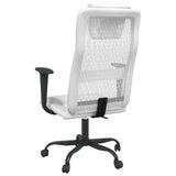 Office Chair White Mesh Fabric and Faux Leather 353021