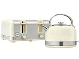 Polished Metal Kettle and Toaster Set - Cream T3398P328324