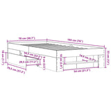Bed Frame without Mattress Grey Sonoma 75x190 cm Small Single Engineered Wood 3295532