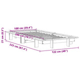 Bed Frame without Mattress White 100x200 cm Solid Wood Pine 850666