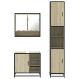 3 Piece Bathroom Furniture Set Sonoma Oak Engineered Wood 3301116