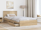 Bed Frame with Drawer Sonoma Oak 90 x 190 cm Engineer Wood 3410751