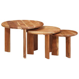 Nesting Coffee Tables 3 pcs Brown Solid Acacia Wood 4104655