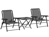 Three-Piece Garden Table and Chair Set - Dark Grey T3398P317837