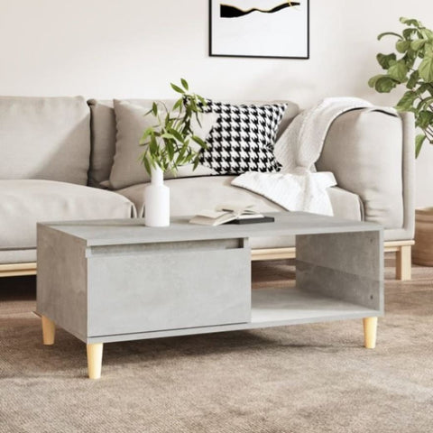 ZNTS Coffee Table Concrete Grey 90x50x36.5 cm Engineered Wood 821048